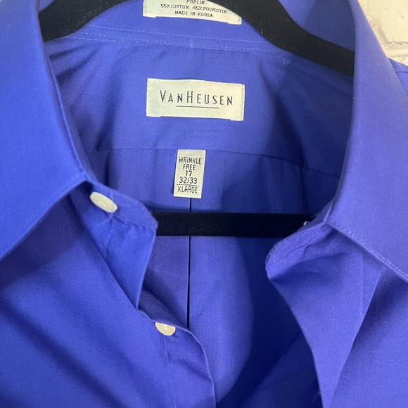 NWOT Van Heusen Blue Dress Shirt, sz. XL - Picture 3 of 3